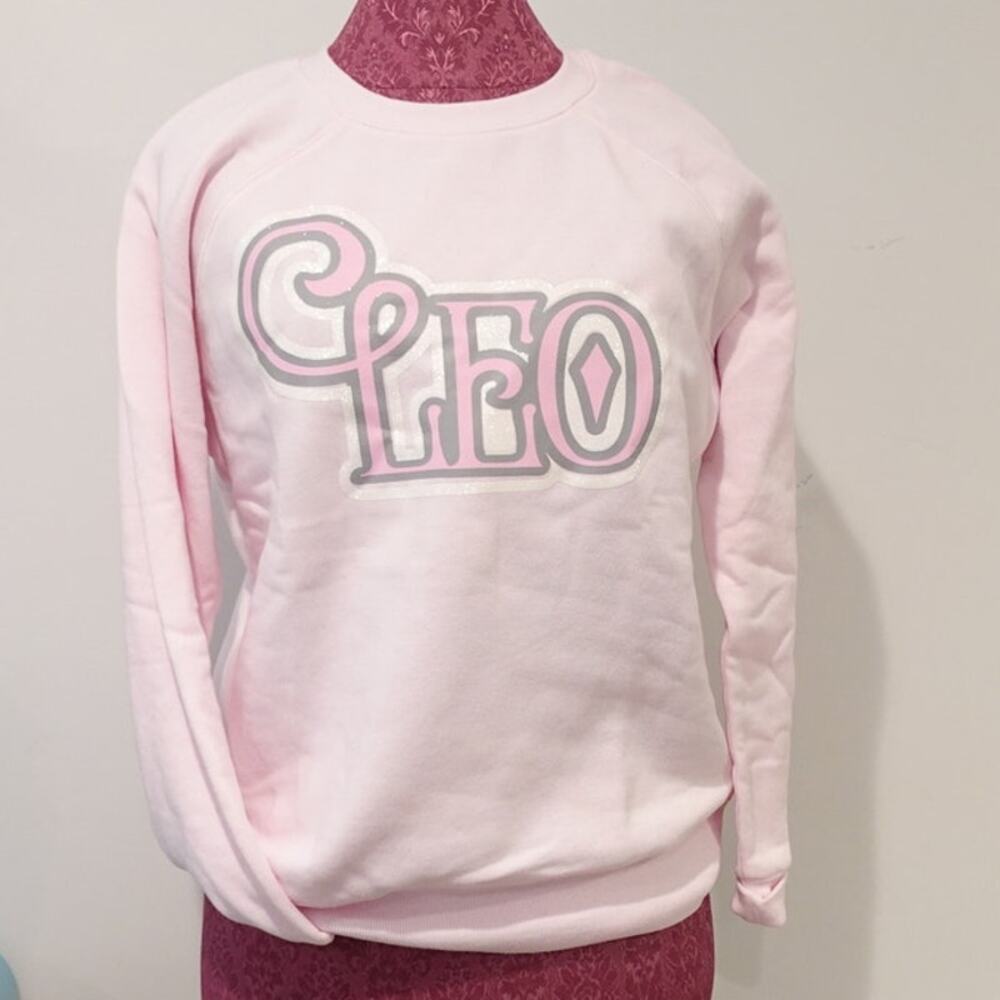 New LEO Zodiac Baby pink Sweatshirt Womens Size S